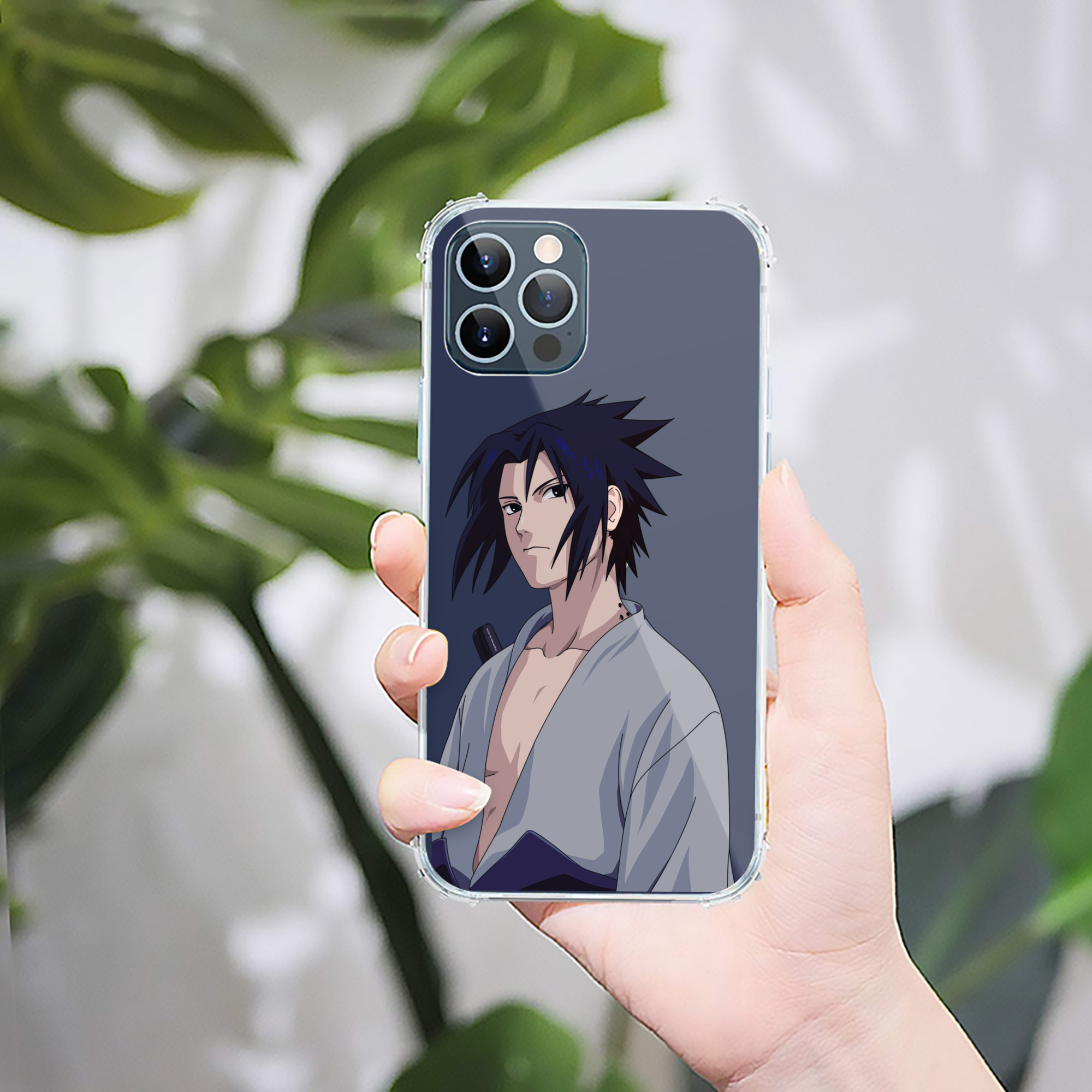 （画像用） NARUTO -ナルト- うちは サスケ Uchiha Sasuke 【iPhone 12シリーズ対応】透明スマホケース（クリアソフトケース）